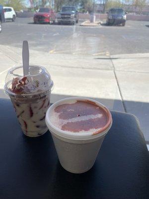 Strawberry cup and Corn cup