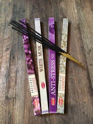 Incense sticks, cones and backflow incense with incense burners available.