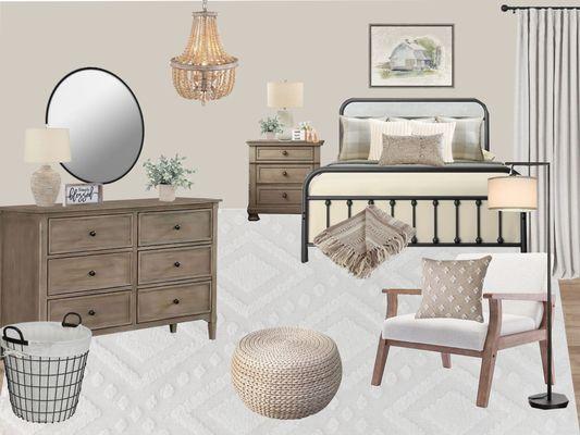 Farmhouse Bedroom EDesign