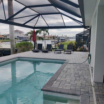 Pool Deck and Enclosure cleaning North Fort Myers FL. by Refresh Power Washing Inc 239-888-0361