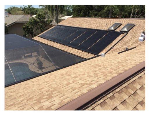 Solar pool heating panels