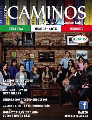 March 2011 Editon of CAMINOS Magazine. Cover: Latino Students in College