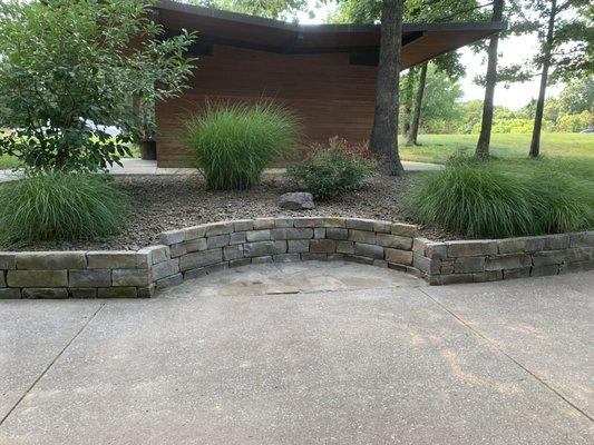 Stone retaining wall for The Blessings Golf Club in Fayetteville,AR