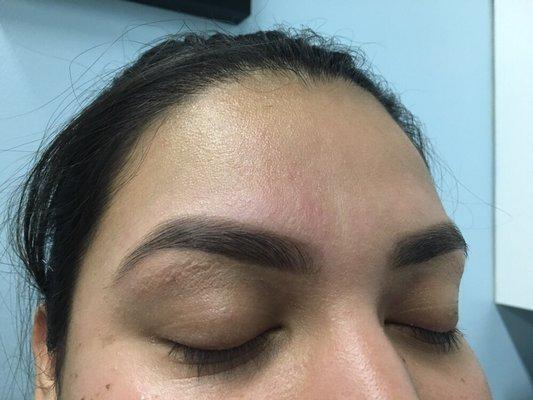 Brow wax service and makeup touch up