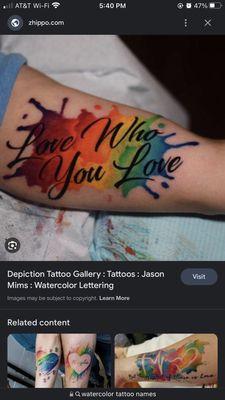 Images of water color tattoos.