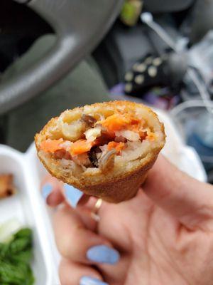 Inside of the egg roll