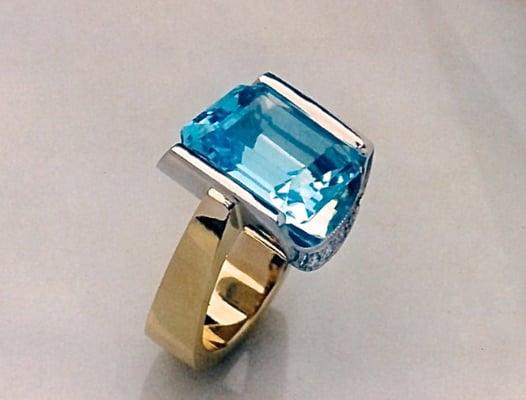 Topaz & Diamond Ring