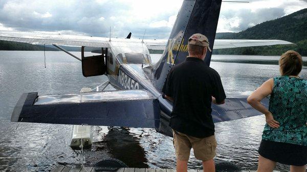 Jim pulling plane around before he leaves us at camp for the week. Great pilot!