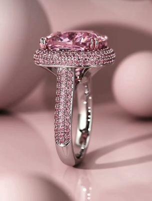 Pink sapphire fashion ring in 18k white gold