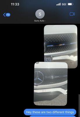 Above:after  Below: before Below you see I have the AMG diamond grill 2021.. he gave me the 2018 regular grill