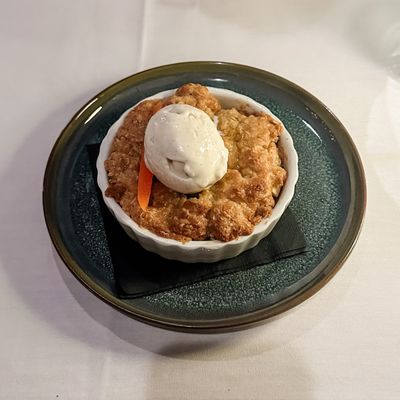 Apple Cobbler with Caramel Ice Cream