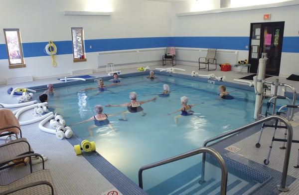 Clement Manor, Inc. has a warm-water pool that is open to residents and also to the public through classes in the Center for Enrichment.