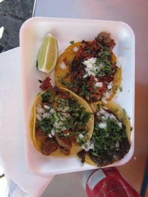 Al Pastor, Lengua, and Campechano Tacos at Taqueria Azucena