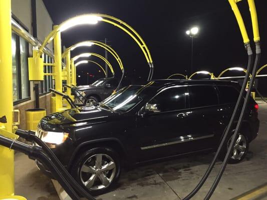 Really great car wash. Checkout this fully lit car vacuum area for after your wash.