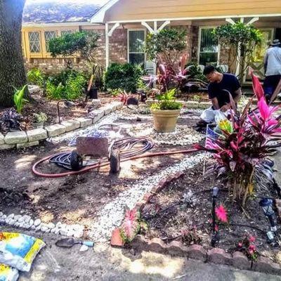 Complete landscaping rock garden