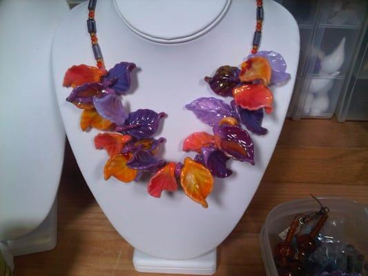 Glass Leaf Necklace