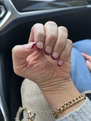 Burgundy French tip