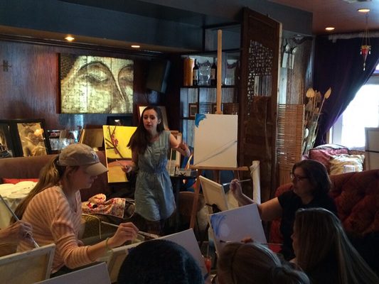 Painting party at Delias Lounge in bay ridge