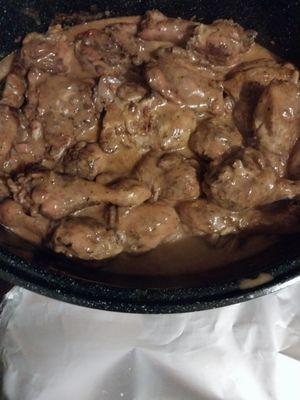 Smothered Cajun chicken