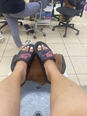 Pedi with shelac