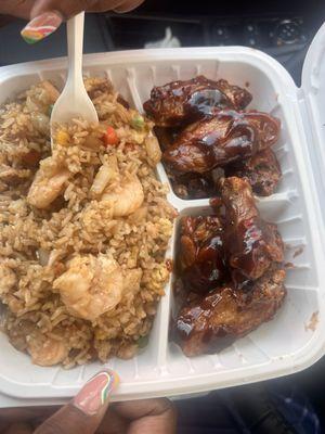 8 pc Cut Wings combo with Fried Rice