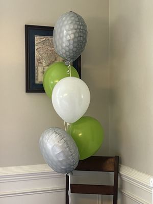 Paid for 6 green and white balloons!