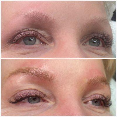 Natural blonde brow enhancement