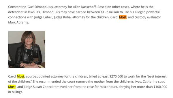 Chirstine Paska, former Westchester County Assistant DA who prosecuted Catherine on a false charge of violating the one-mile restraining ord