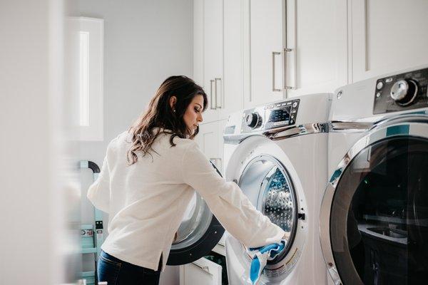 We cover full service laundry needs - wash, dry, fold, and put away!