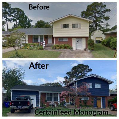 GAF Roof Replacement with CertainTeed Siding Replacement