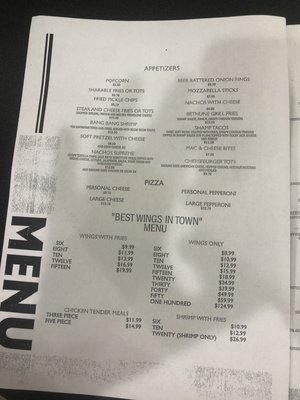 Bethune Grill menu