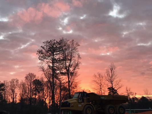 Beautiful sun rise at one of our job sites.