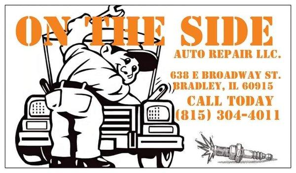 On The Side Auto Repair business card