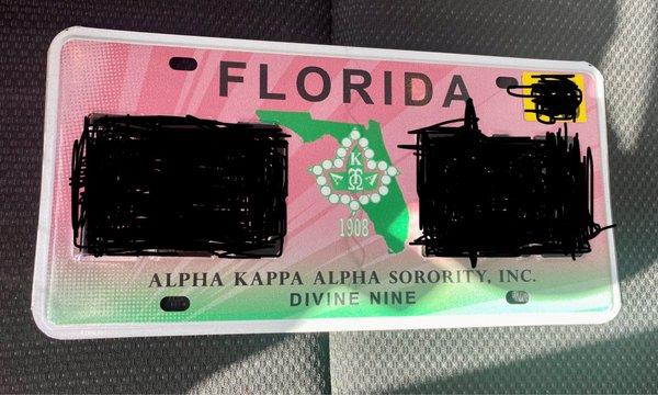 Sorority Vanity Plate