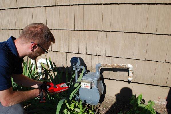 We use specialized equipment to inspect for safety concerns, such as gas leaks.