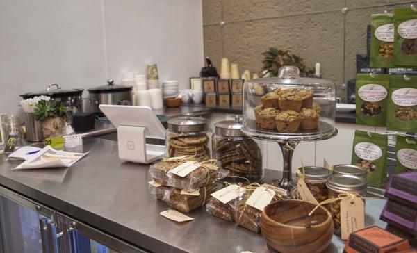 They have fresh muffins, cookies, soup, bread- all gluten free, vegan!