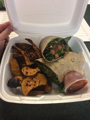 Spring wrap with sweet potatoes. Mmmmmm