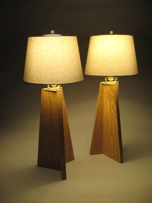 Table Lamps.  Hand crafted solid wood or exotic veneers.