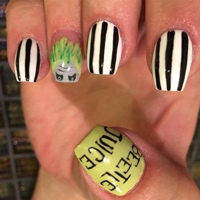 My Beetlejuice nails by Gabbi!!!!!