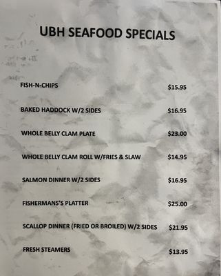 Menu specials