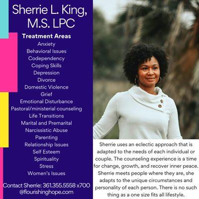 Sherrie L. King, M.S., LPC counselor at Flourishing Hope Counseling.