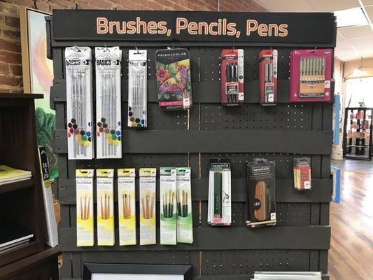 Brushes, pencils, & pens for all your creative endeavors.