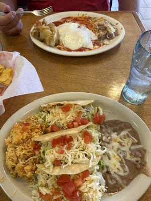 Chicken tacos and enchiladas soooo yummy!