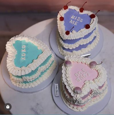 Traditional heart shape cakes