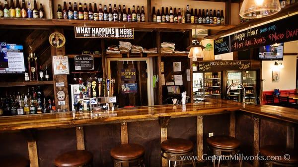 Custom bar design all across Virginia from reclaimed hardwoods and custom finishes.