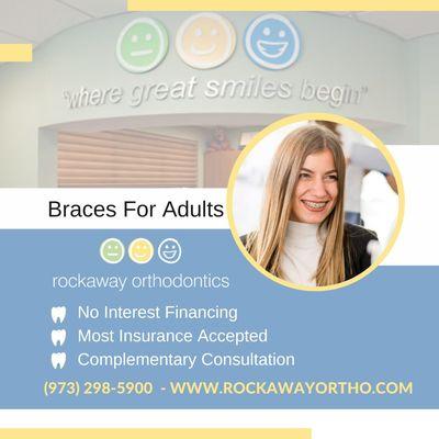 Rockaway Orthodontics provides Braces for Adults