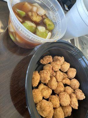 Tamarind Chicken = chicken nuggets with sauce