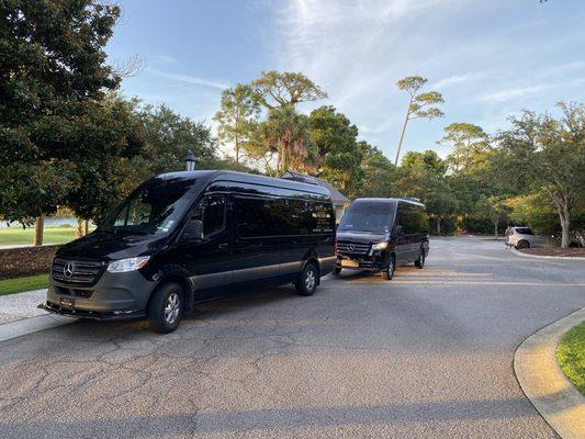 Black sprinter passenger van