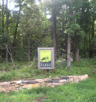 The sign at the park entrance off Old Sanford Rd