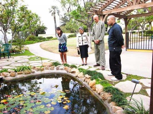 Beautiful koi pond at Hollenbeck Palms